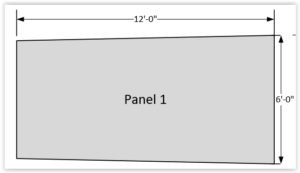 Blueprint showing one half of one side