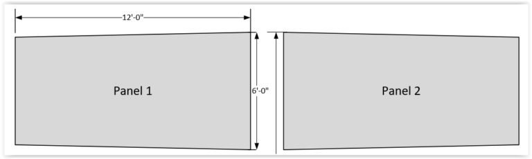Blueprint of the lower half of the billboard from each side